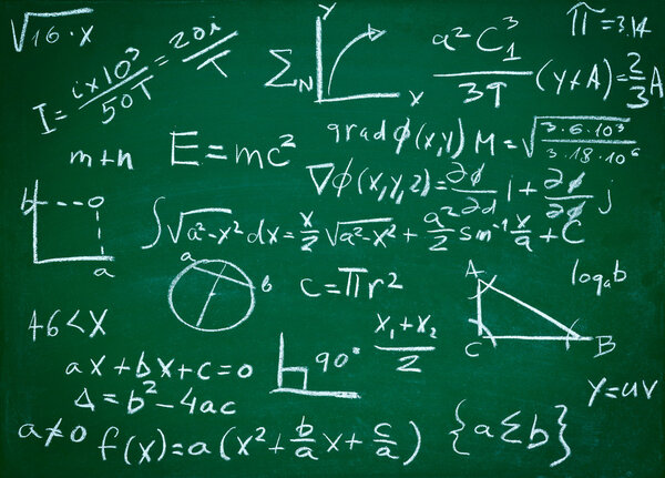 math formulas on school blackboard education