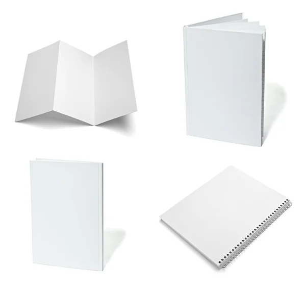 Leaflet notebook textbook white blank paper template — Stok fotoğraf