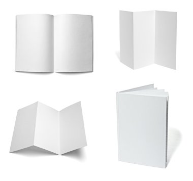 leaflet notebook textbook white blank paper template