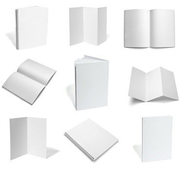 leaflet notebook textbook white blank paper template