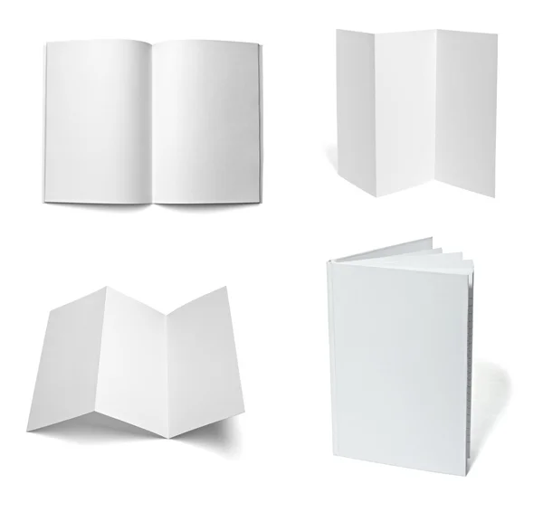 Folleto cuaderno libro de texto blanco papel en blanco plantilla —  Fotos de Stock