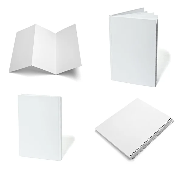 Leaflet notebook textbook white blank paper template — Stockfoto