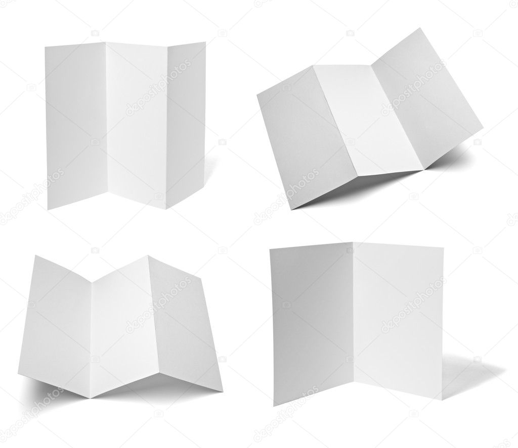 leaflet white blank paper template