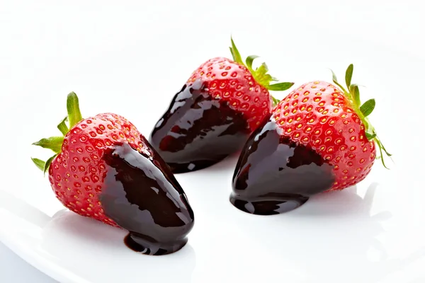 Strawberry with chocolate candy dessert fruit — Stock Photo, Image