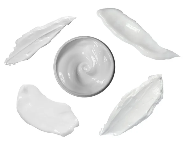 White beauty cream stroke cosmetics — Stock Photo, Image