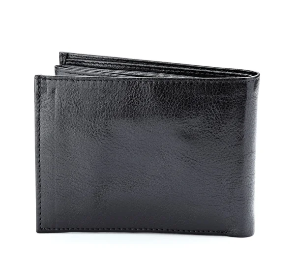 Czarny skórzany portfel finansować pieniądze — Zdjęcie stockowe