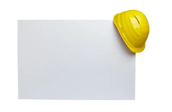 Bouw helm beschermende werkkleding en Opmerking papier — Stockfoto