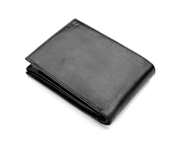 Черный кожаный бумажник — стоковое фото