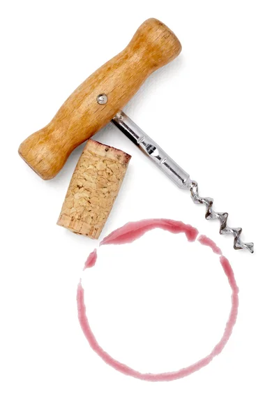 Алкоголь пить вино пятна жидкой пробки нож — стоковое фото