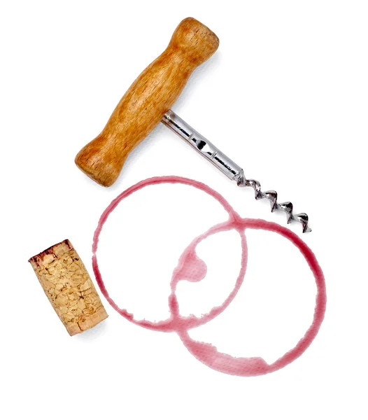 Alcohol drink wine stain liquid cork opener — Stock Photo, Image