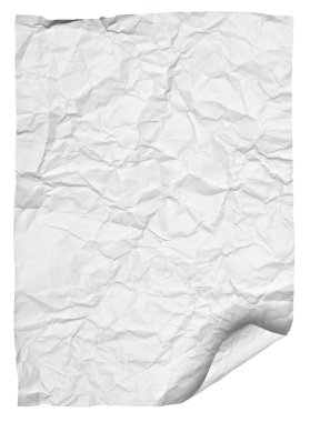 witte verfrommeld papier met gekrulde rand