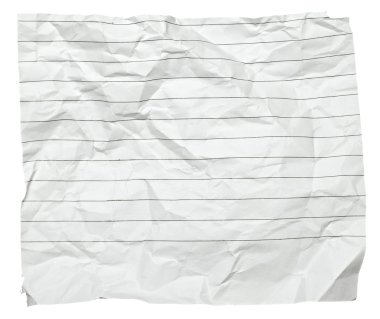 Beyaz buruşuk not kağıdı