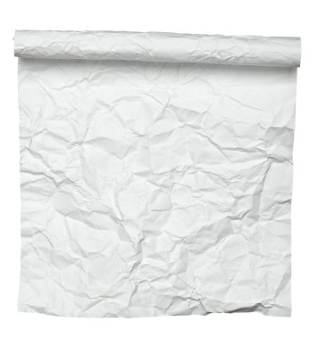 Beyaz buruşuk kıvrılmış not kağıdı