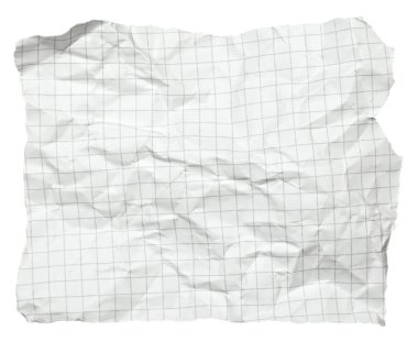 Beyaz buruşuk not kağıdı