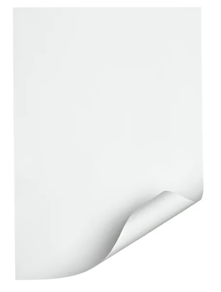 Beyaz kağıt kıvrılmış edge ile — Stok fotoğraf