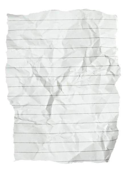 Weißes zerknülltes Notenpapier — Stockfoto