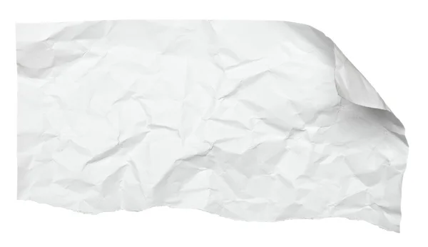 White crumpled paper with curled edge — Stock Photo, Image