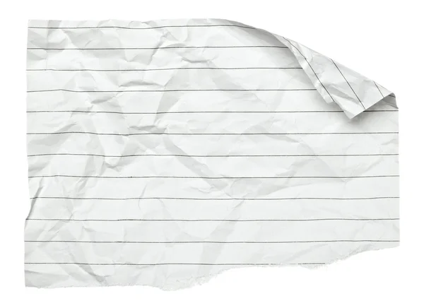 White crumpled paper with curled edge — Stock Photo, Image