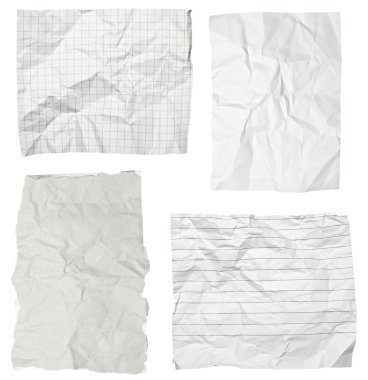 witte verfrommeld papier met gekrulde rand