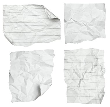 witte verfrommeld papier met gekrulde rand
