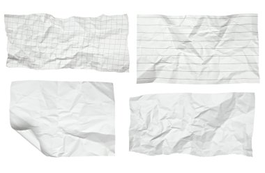 witte verfrommeld papier met gekrulde rand
