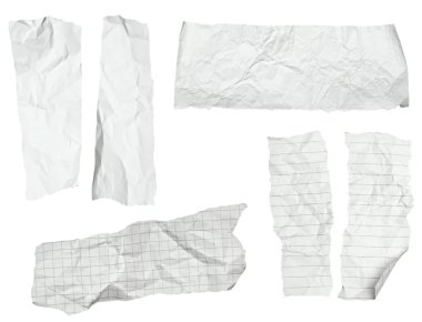 witte verfrommeld papier met gekrulde rand