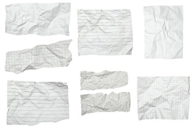 witte verfrommeld papier met gekrulde rand