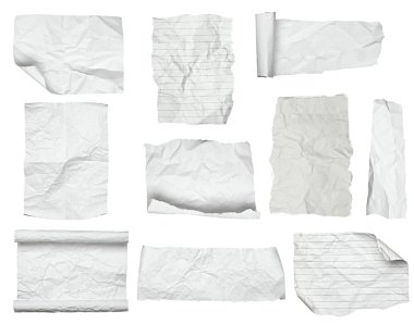 witte verfrommeld papier met gekrulde rand
