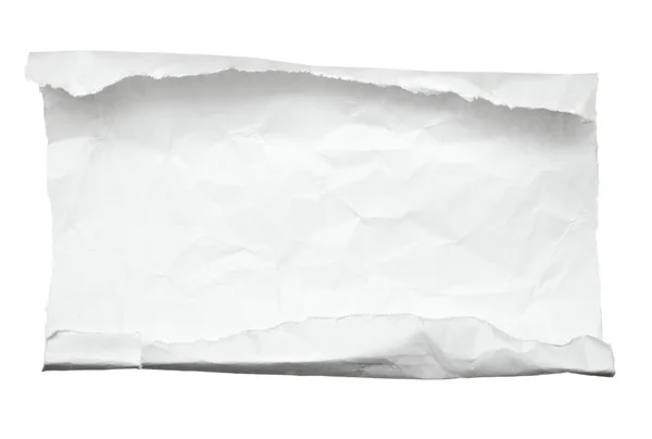 Bílý zmačkaný zvlněné dopisní papír — Stock fotografie