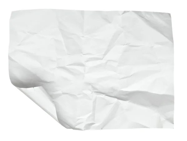 White crumpled paper with curled edge — Stock Photo, Image