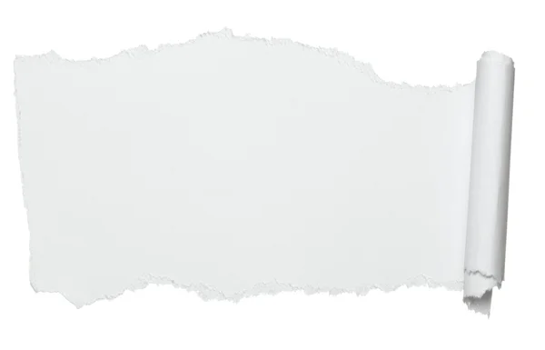 Beyaz kıvrılmış kaydırma not kağıdı buruşuk — Stok fotoğraf