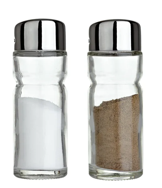 Condimento de sal e pimenta tempero alimentos — Fotografia de Stock