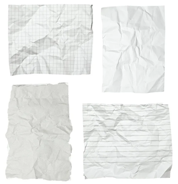 Witte verfrommeld papier met gekrulde rand — Stok fotoğraf