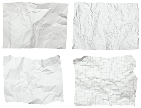 Papel crumpled branco com borda enrolado — Fotografia de Stock