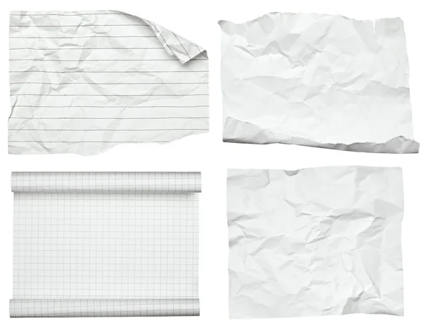 Белая скомканная бумага с загнутым краем — стоковое фото