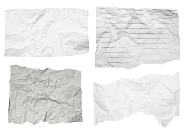 Papel crumpled branco com borda enrolado — Fotografia de Stock