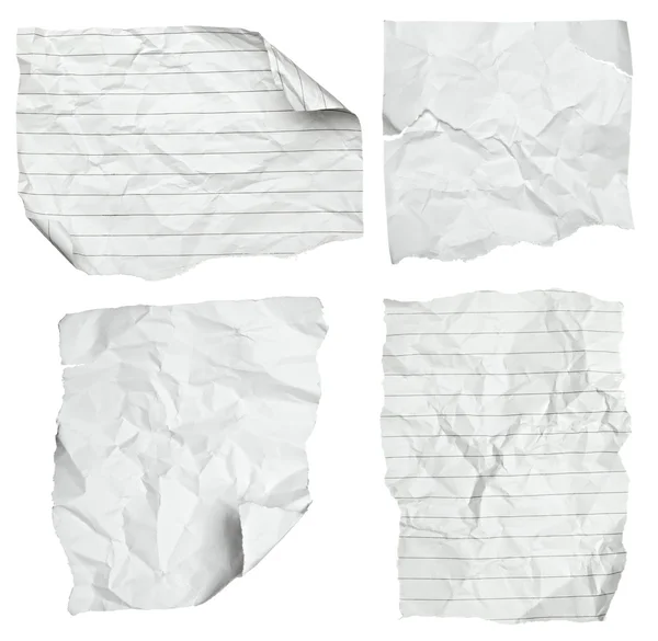 Bílá zmačkaný papír s zvlněné okraje — Stock fotografie