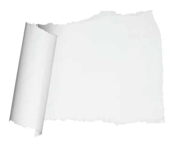 Papel de nota de rolagem enrolado crumpled branco — Fotografia de Stock