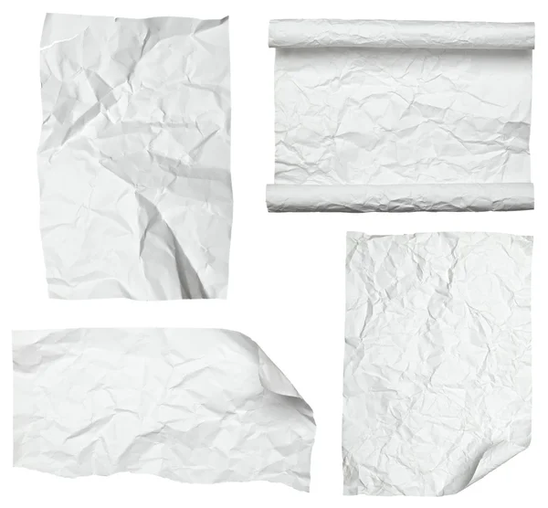 Белая скомканная бумага с загнутым краем — стоковое фото