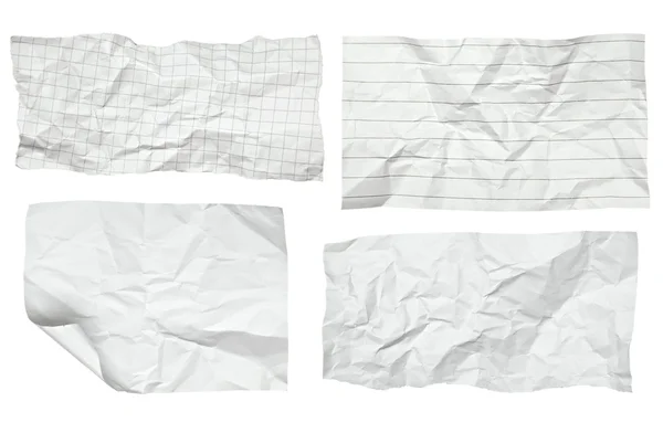カールのエッジを持つ白のしわくちゃの紙 — ストック写真