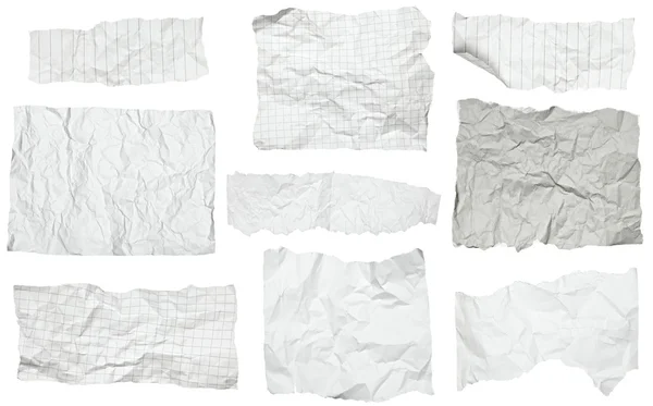 Papel crumpled branco com borda enrolado — Fotografia de Stock