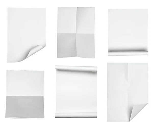 Білий папір з закрученим краєм — стокове фото