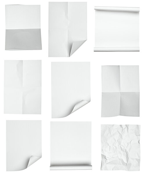 белая бумага с загнутой кромкой
