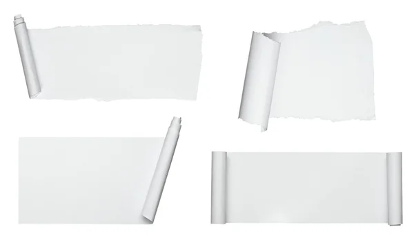 White crumpled curled scroll note paper — Stock Photo, Image