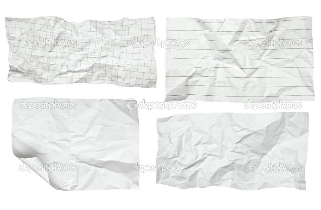 white crumpled paper with curled edge