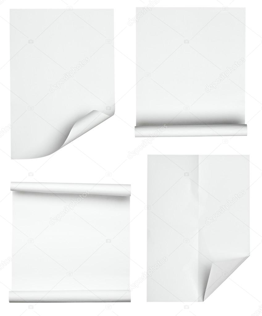 white paper with curled edge