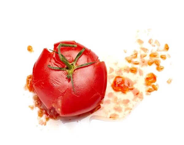 Splattered κατάβρεξαν ντομάτα φυτικά τρόφιμα — Φωτογραφία Αρχείου