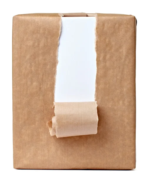 Ripped wrapping box package — Stock Photo, Image