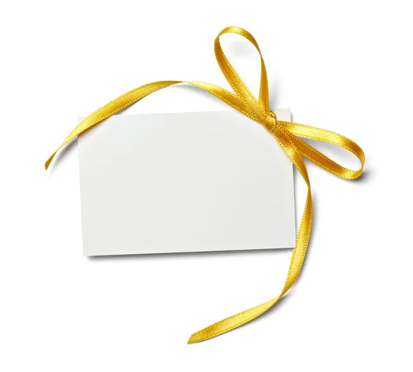 Greeting card with ribbon note — Stock Photo, Image