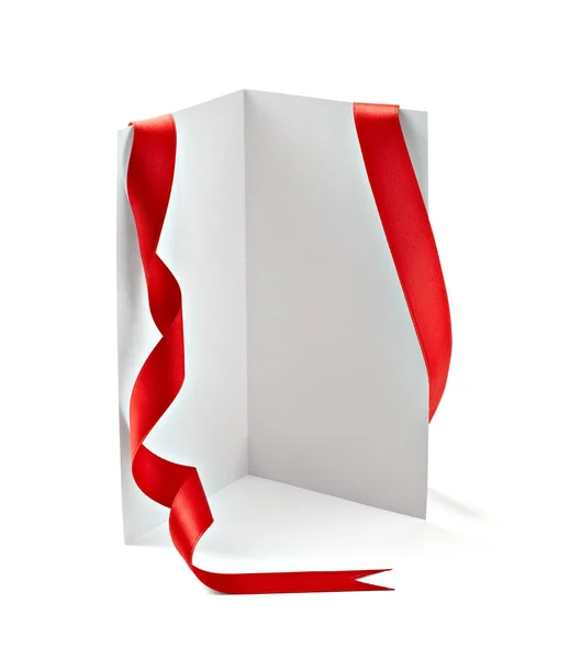 Greeting card with ribbon note christmas — Stock Photo, Image